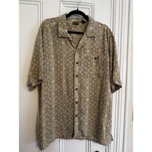 Axist Men's Short‎ Sleeve Silk Short Sleeve Button Up Shirt XL